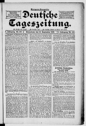 Deutsche Tageszeitung vom 23.09.1899