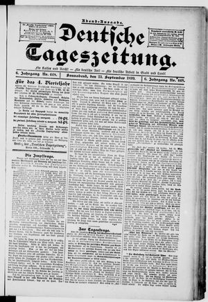 Deutsche Tageszeitung vom 23.09.1899