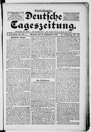 Deutsche Tageszeitung vom 25.09.1899