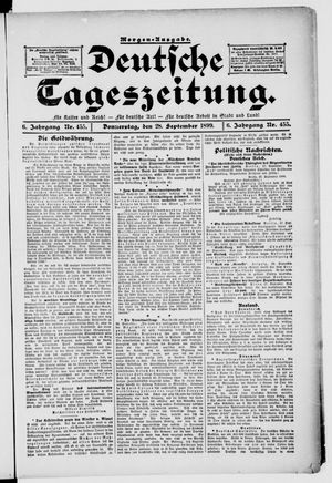 Deutsche Tageszeitung vom 28.09.1899