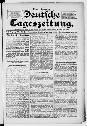 Deutsche Tageszeitung vom 28.09.1899