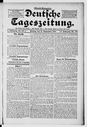 Deutsche Tageszeitung vom 29.09.1899
