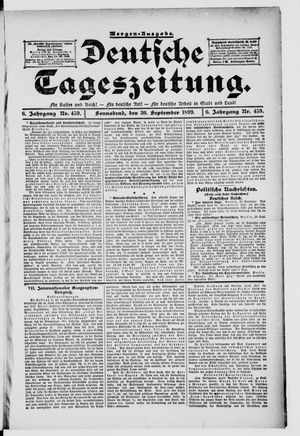 Deutsche Tageszeitung vom 30.09.1899