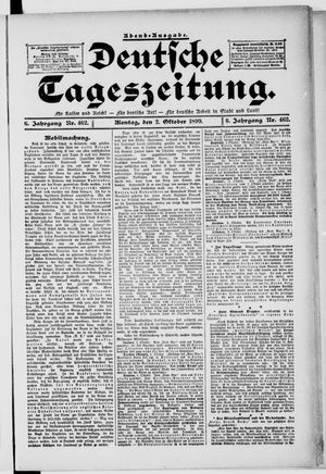 Deutsche Tageszeitung vom 02.10.1899