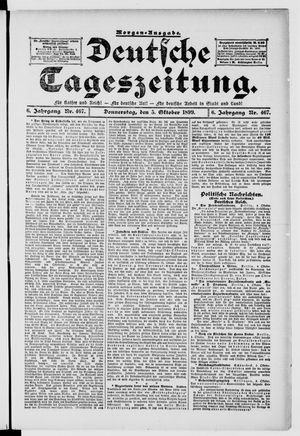 Deutsche Tageszeitung vom 05.10.1899