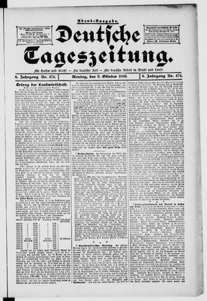 Deutsche Tageszeitung vom 09.10.1899