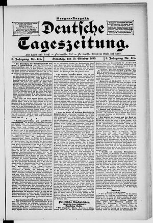 Deutsche Tageszeitung vom 10.10.1899