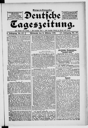 Deutsche Tageszeitung vom 11.10.1899
