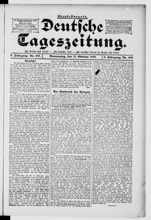 Deutsche Tageszeitung vom 12.10.1899