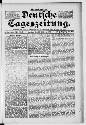 Deutsche Tageszeitung vom 13.10.1899