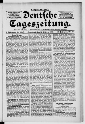 Deutsche Tageszeitung vom 14.10.1899