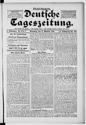 Deutsche Tageszeitung vom 17.10.1899