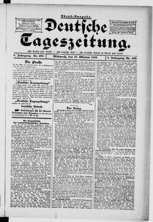Deutsche Tageszeitung vom 18.10.1899