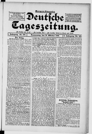 Deutsche Tageszeitung vom 19.10.1899