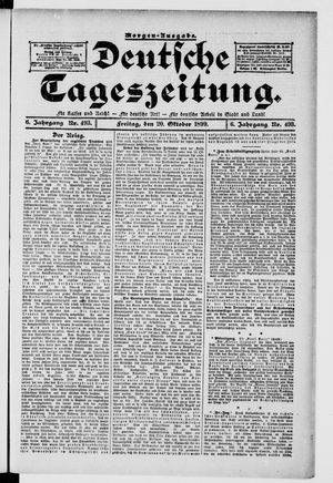 Deutsche Tageszeitung vom 20.10.1899