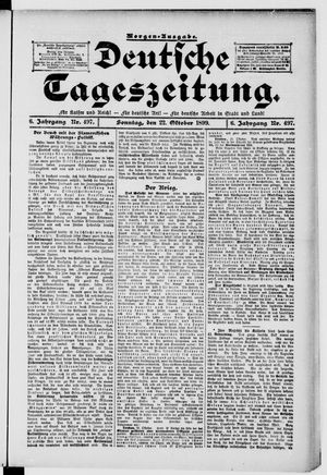 Deutsche Tageszeitung vom 22.10.1899