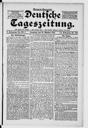Deutsche Tageszeitung on Oct 29, 1899