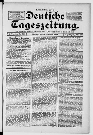 Deutsche Tageszeitung vom 30.10.1899