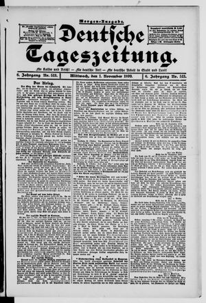 Deutsche Tageszeitung vom 01.11.1899