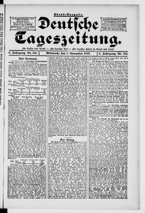 Deutsche Tageszeitung vom 01.11.1899