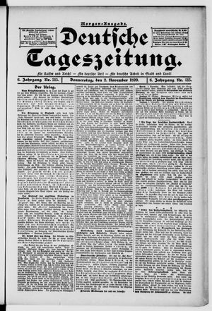 Deutsche Tageszeitung vom 02.11.1899
