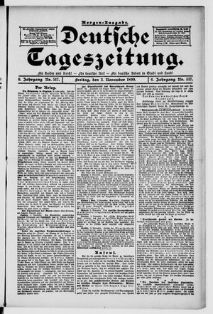 Deutsche Tageszeitung vom 03.11.1899