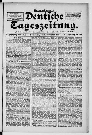 Deutsche Tageszeitung vom 04.11.1899