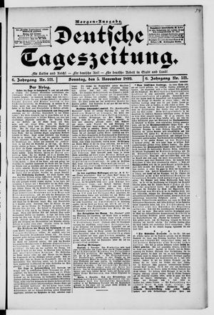 Deutsche Tageszeitung on Nov 5, 1899