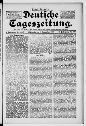 Deutsche Tageszeitung vom 08.11.1899
