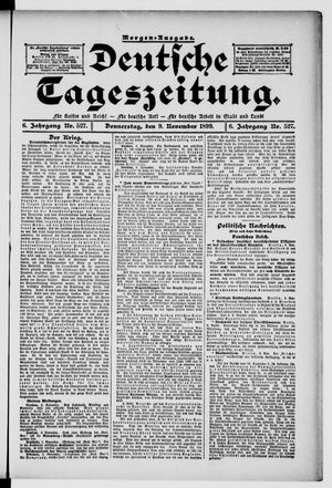 Deutsche Tageszeitung vom 09.11.1899