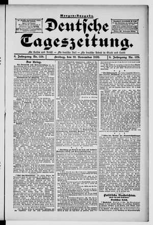 Deutsche Tageszeitung vom 10.11.1899