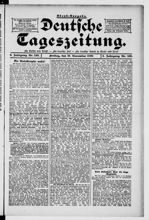 Deutsche Tageszeitung vom 10.11.1899
