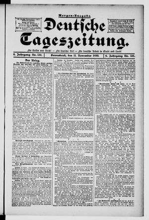 Deutsche Tageszeitung on Nov 11, 1899