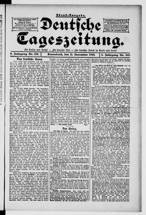 Deutsche Tageszeitung on Nov 11, 1899