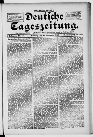 Deutsche Tageszeitung vom 12.11.1899