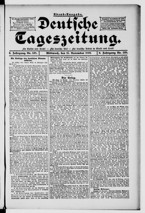 Deutsche Tageszeitung vom 15.11.1899
