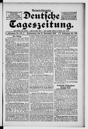 Deutsche Tageszeitung vom 16.11.1899