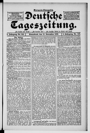 Deutsche Tageszeitung vom 18.11.1899