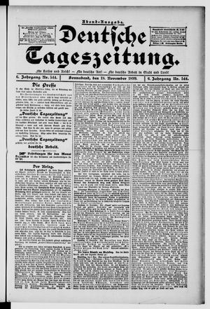 Deutsche Tageszeitung vom 18.11.1899