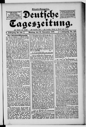 Deutsche Tageszeitung vom 20.11.1899