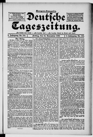 Deutsche Tageszeitung on Nov 24, 1899