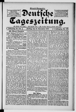 Deutsche Tageszeitung on Nov 24, 1899