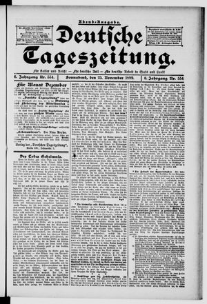 Deutsche Tageszeitung vom 25.11.1899