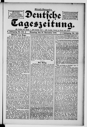 Deutsche Tageszeitung vom 28.11.1899