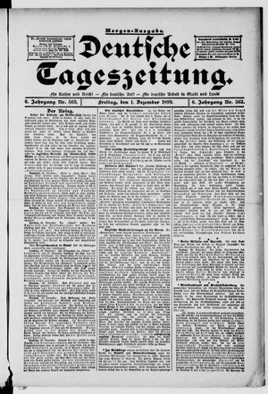 Deutsche Tageszeitung vom 01.12.1899