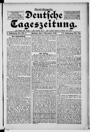 Deutsche Tageszeitung vom 01.12.1899