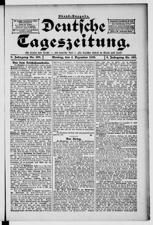 Deutsche Tageszeitung vom 04.12.1899