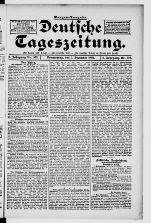 Deutsche Tageszeitung on Dec 7, 1899