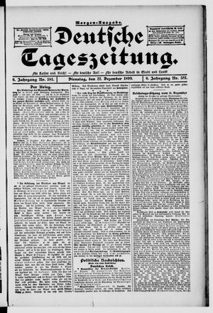 Deutsche Tageszeitung on Dec 12, 1899