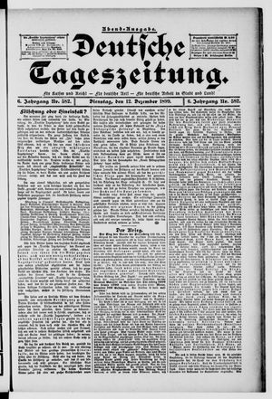 Deutsche Tageszeitung on Dec 12, 1899